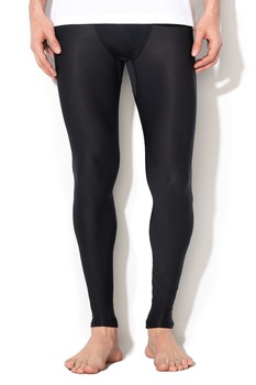 Under Armour, Colanti de compresie cu banda cu logo in talie, pentru fitness 1, Negru Under Armour, Colanti de compresie cu banda cu logo in talie, pentru fitness 1, Negru