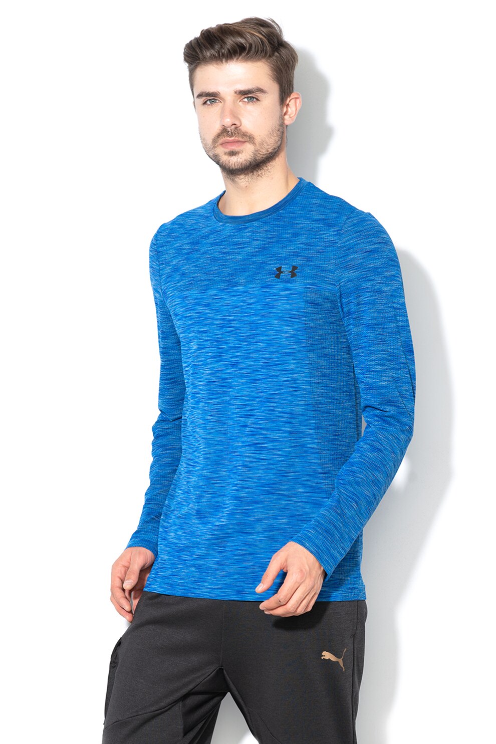 Under Armour, Bluza slim fit cu HeatGear® pentru antrenament, Albastru