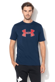 Under Armour, Tricou lejer cu imprimeu logo si HeatGear®, pentru fitness, Bleumarin/Rosu Under Armour, Tricou lejer cu imprimeu logo si HeatGear®, pentru fitness, Bleumarin/Rosu