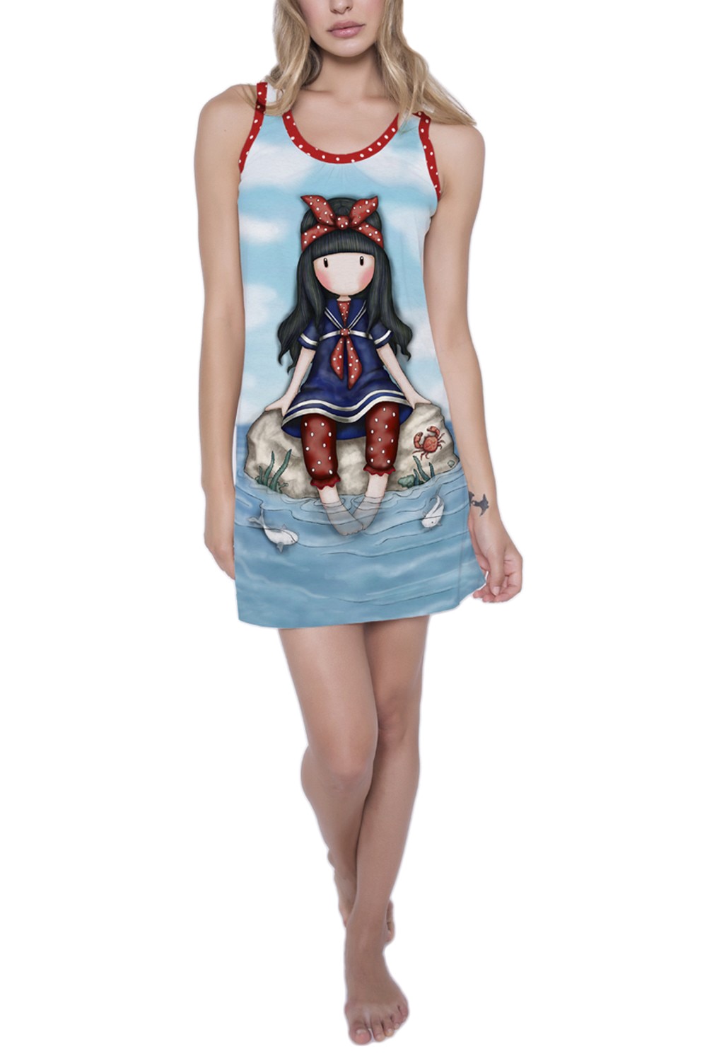 Camasa noapte dama Gorjuss - Little Fishes, Multicolor