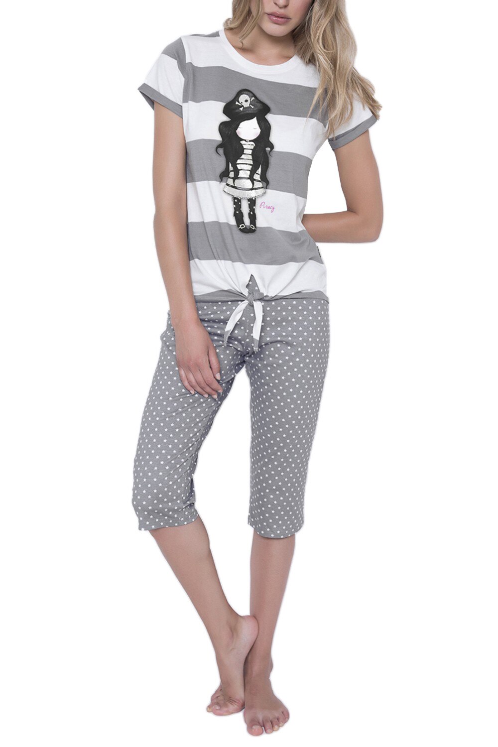 Pijama fete Santoro Gorjuss - Piracy, scurta, XS