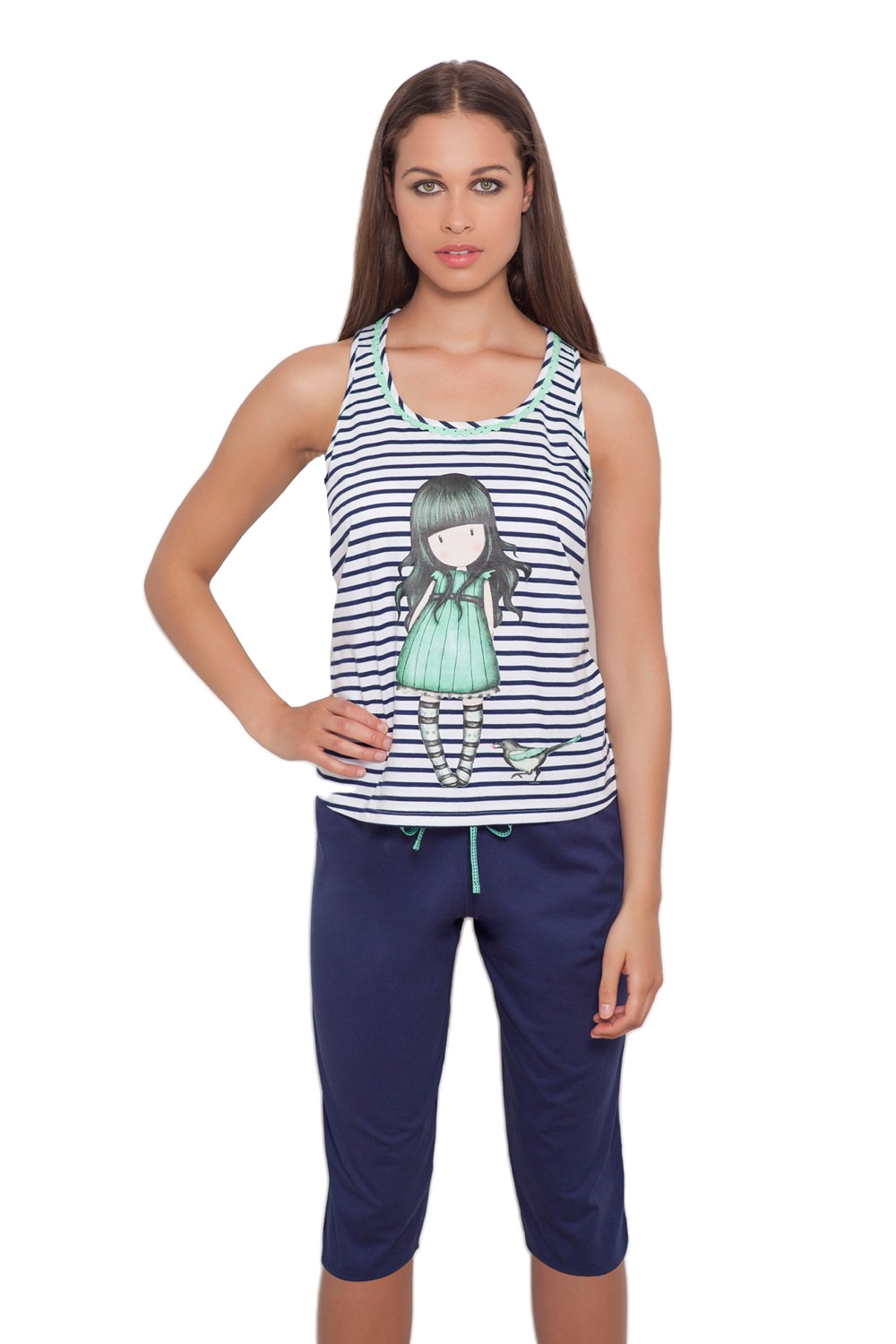 Pijama fete Santoro Gorjuss - I gave you my heart, scurta, Multicolor, M