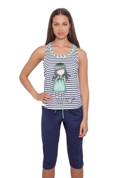 Pijama fete Santoro Gorjuss - I gave you my heart, scurta, Multicolor, M Pijama fete Santoro Gorjuss - I gave you my heart, scurta, Multicolor, M