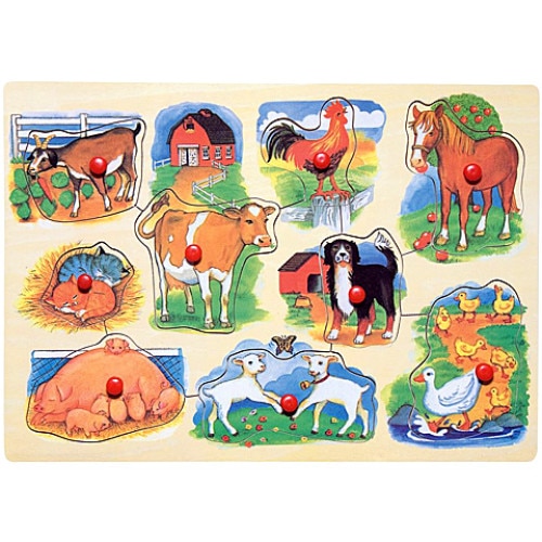 Puzzle MTS Set lemn Animalele de la ferma 9piese