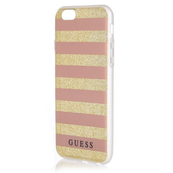 Husa de protectie Ethnic Chic Stripes pentru iPhone 7 Guess, Roz/Auriu