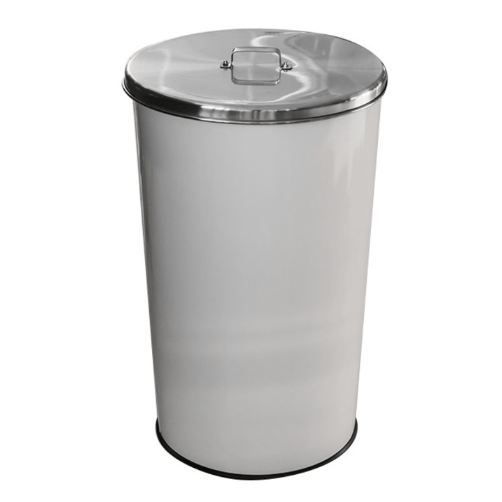 Cos gunoi cu capac inox 46L 36x36xh60cm alb