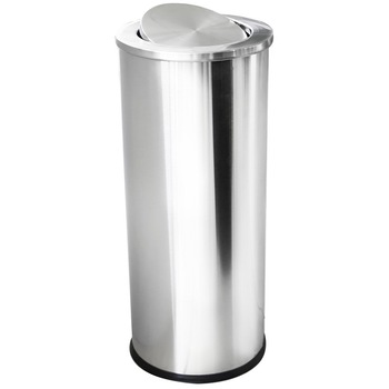 Cos gunoi inox cu capac basculant 25xh61cm Cos gunoi inox cu capac basculant 25xh61cm