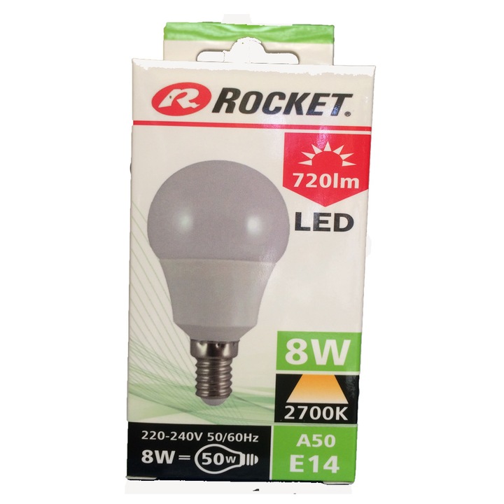 Rocket A50 E14 8W 2700K LED izzó