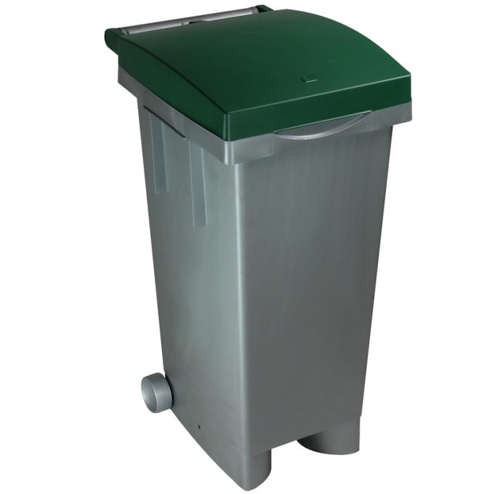 MŰANYAG SZEMETESKUKA 80 L - ZÖLD emelőtetős szelektív háztartási hulladéktároló - ICS-ITALIA C652083E -