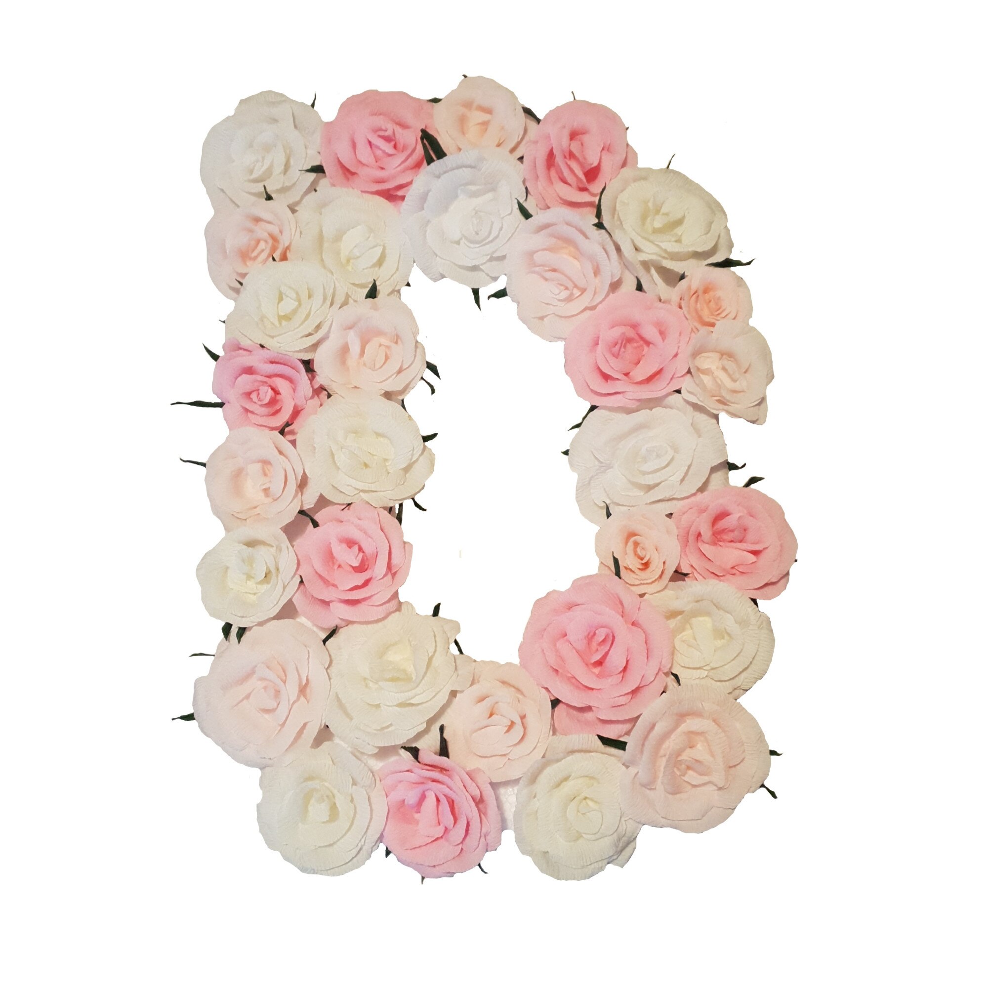 Litera volumetrica D Handmade Minis Boutique, alb cu roz