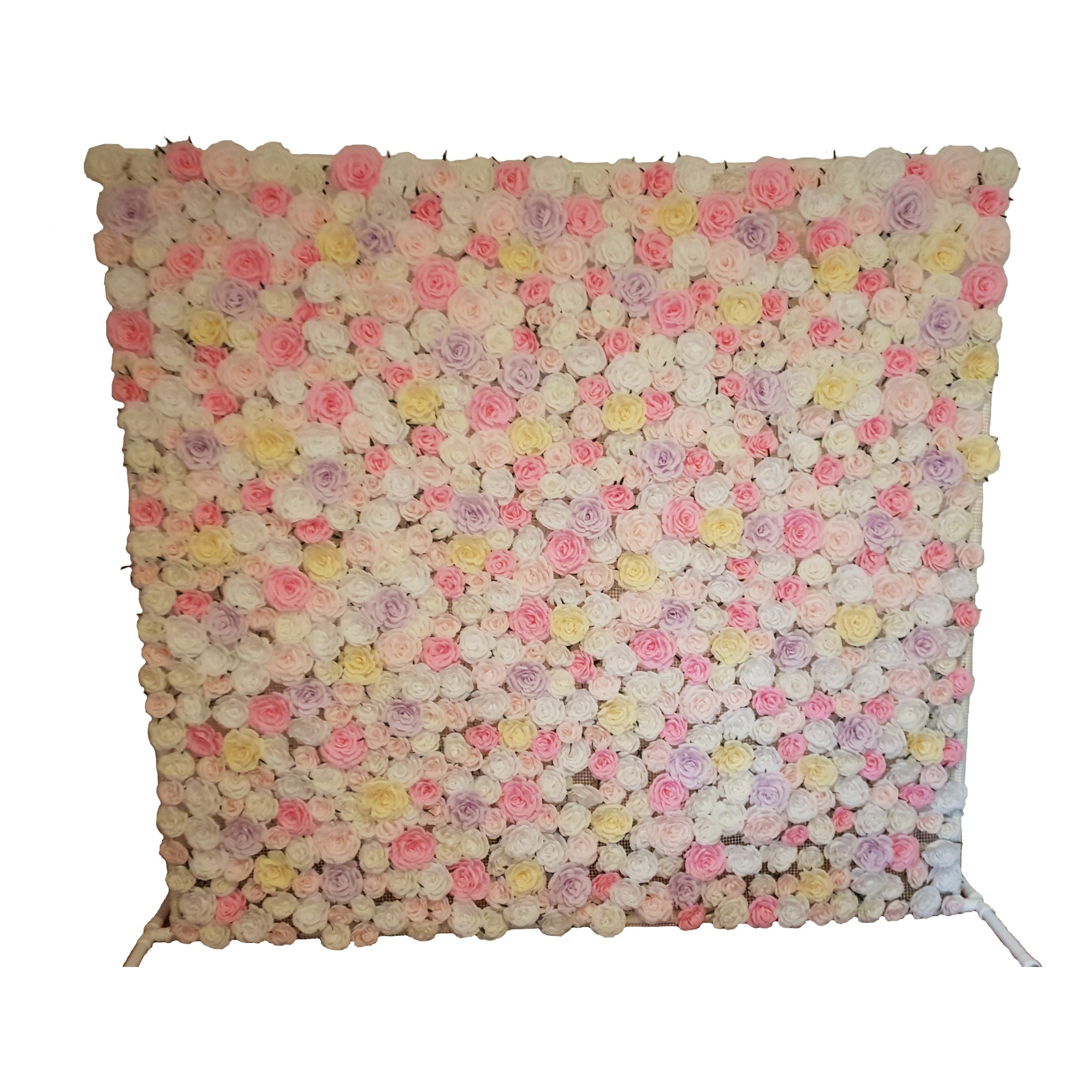 Panou floral Handmade Minis Boutique, alb, roz, galben si lila