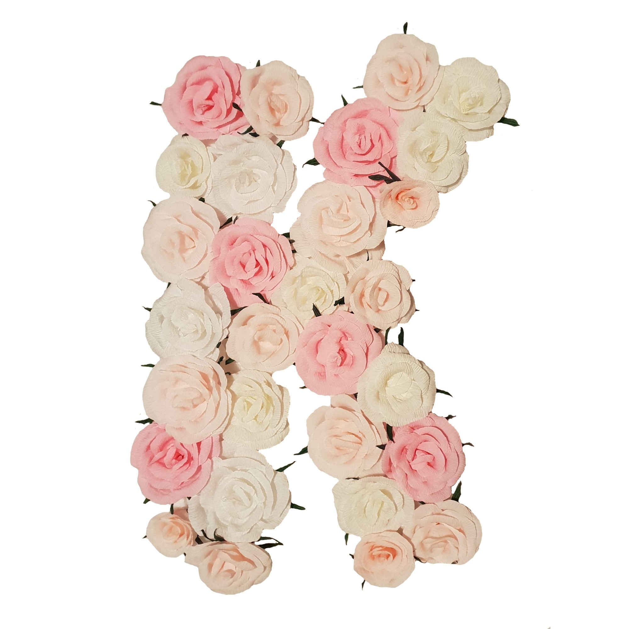 Litera volumetrica K Handmade Minis Boutique, alb cu roz