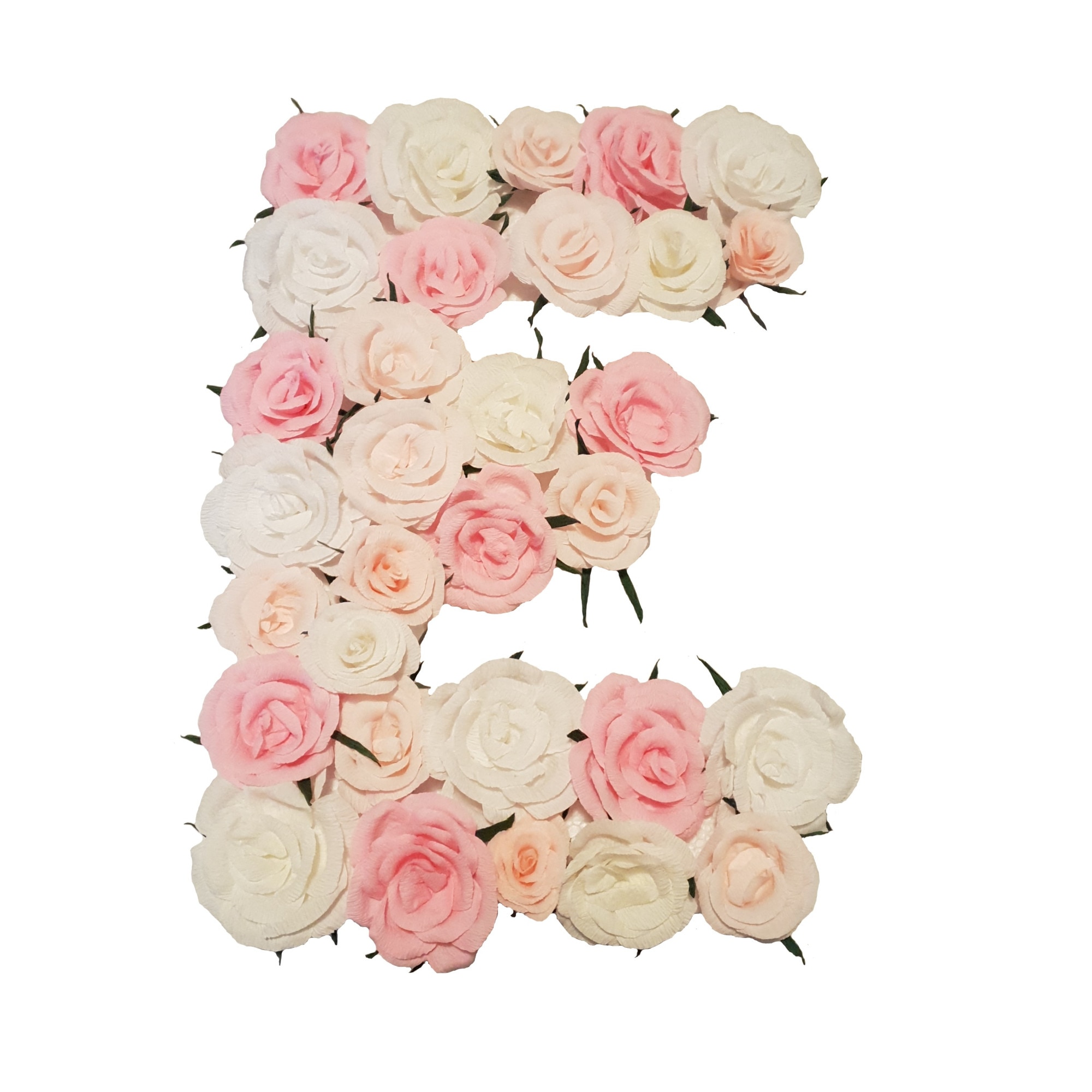 Litera volumetrica E Handmade Minis Boutique, alb cu roz