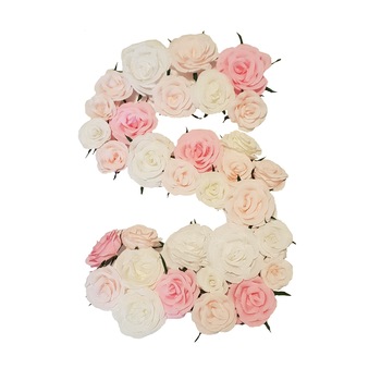 Litera volumetrica S Handmade Minis Boutique, alb cu roz Litera volumetrica S Handmade Minis Boutique, alb cu roz