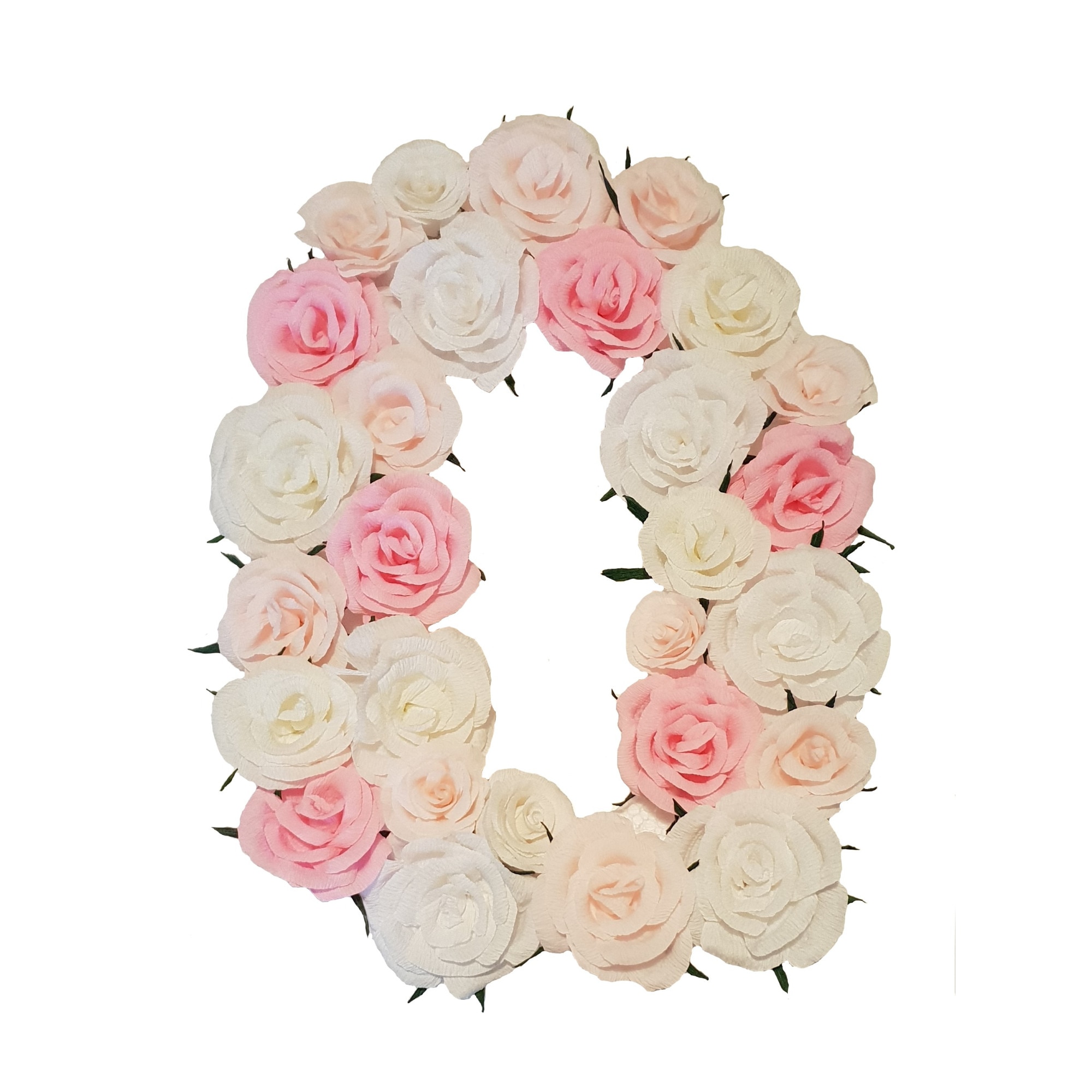 Litera volumetrica O Handmade Minis Boutique, alb cu roz