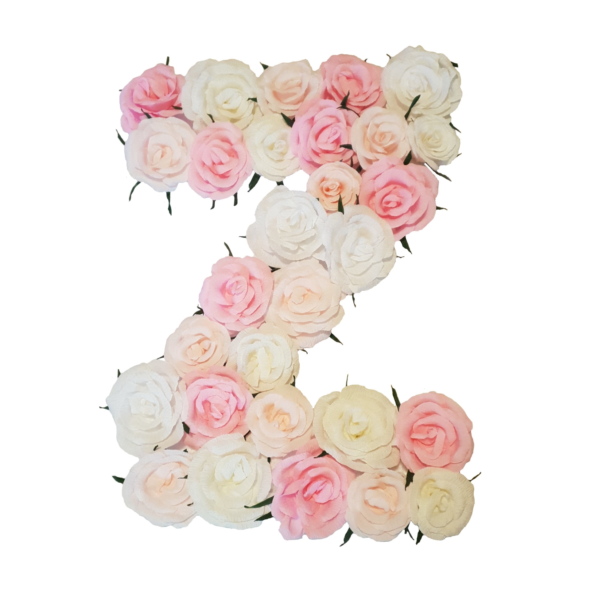 Litera volumetrica Z Handmade Minis Boutique, alb cu roz