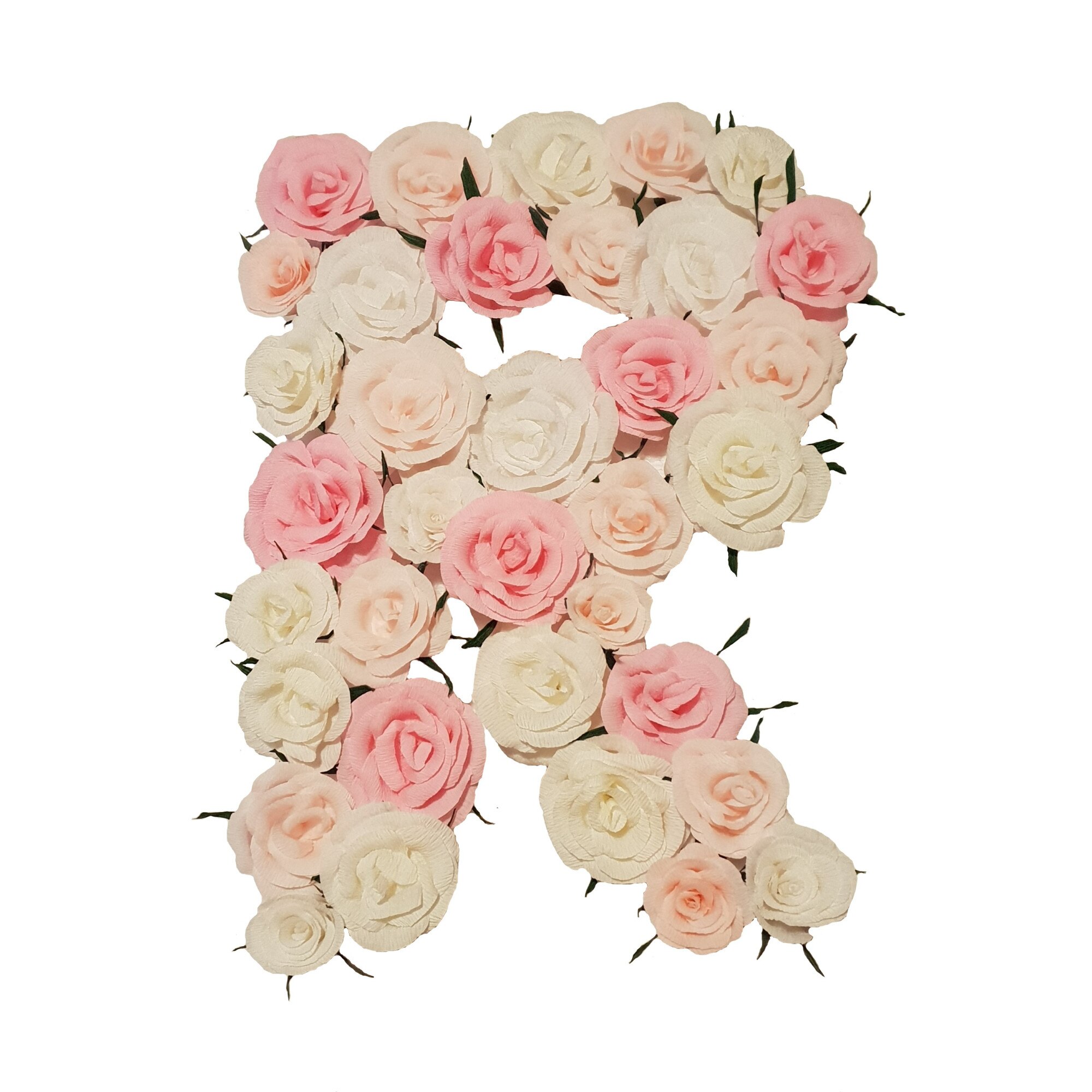 Litera volumetrica R Handmade Minis Boutique, alb cu roz