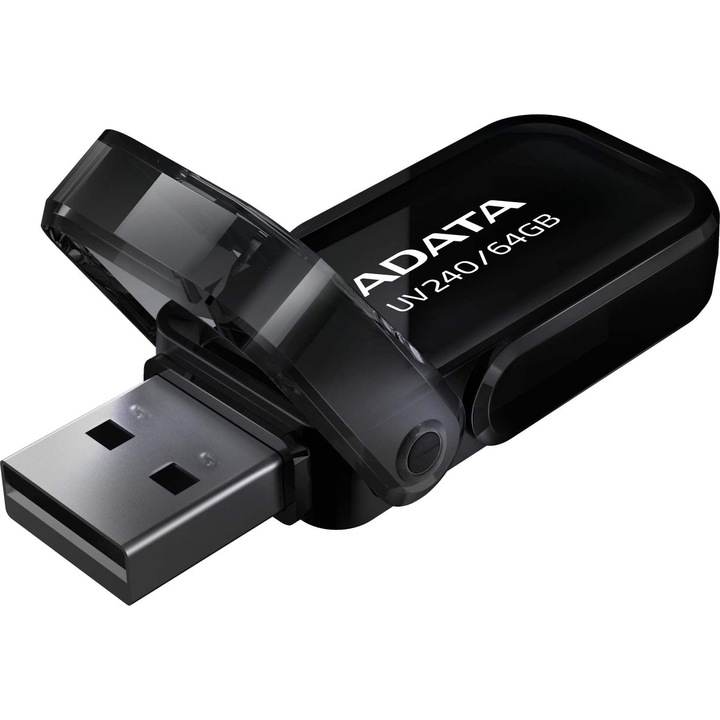 USB Flash памет ADATA UV240, 64GB, USB 2.0, Черна