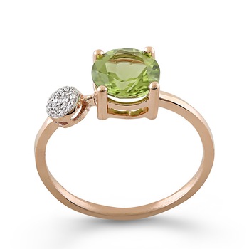 Inel Deruvo Aur 18k Diamante, Peridot, 53 RSAR02082-PEDR Inel Deruvo Aur 18k Diamante, Peridot, 53 RSAR02082-PEDR