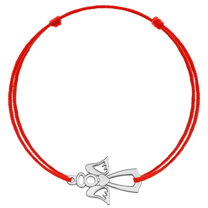 e-Crystal - 925 ezüst ródiumozott kabbalah karkötõ - Angyal