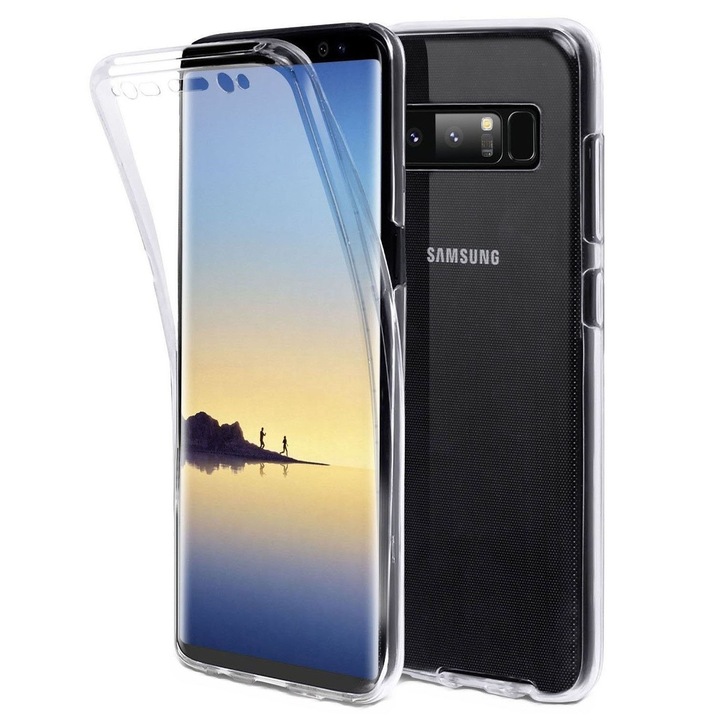 Защитно покритие за Samsung Galaxy Note 8, FullBody, Ultra Slim, front-back, Silicone TPU Transparent
