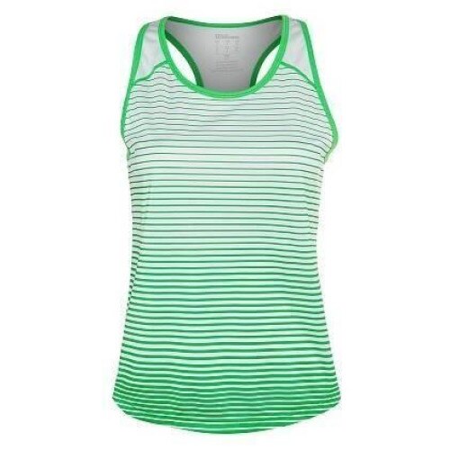 Maiou Wilson Team Striped Tank, femei, alb/verde, Alb/verde