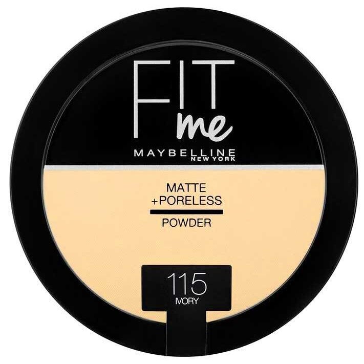 Pudra compacta matifianta Maybelline New York Fit Me Matte & Poreless Pressed Powder - 115 Ivory, 14 gr