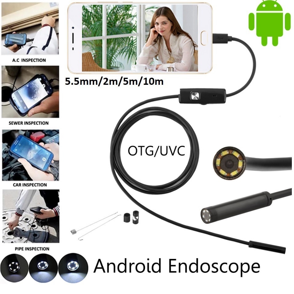 drive beach confess Camera endoscop sarpe, Inspectie Auto, Tevi pentru Android si PC, 6 Leduri,  5 m x 5.5 mm - eMAG.ro
