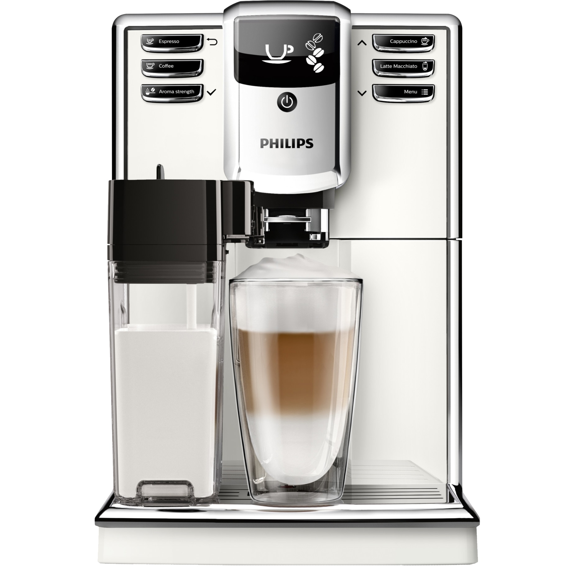 Espressor super-automat EP5361/10, Seria 5000, 15 bari, 1.8 l, Sistem AquaClean, CoffeeSwitch, Carafa de lapte integrata, 5 setari intensitate, Optiune cafea macinata, 8 bauturi, Argintiu (EP5361/10) | Istoric Preturi