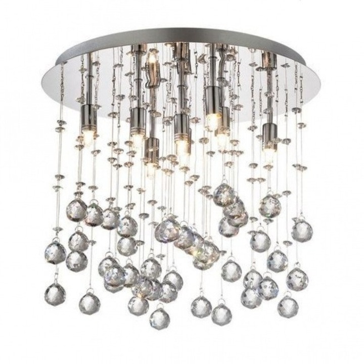 Полилей Ideal Lux Moonlight pl8 , 8 x 40W , Сребърен/Кристален