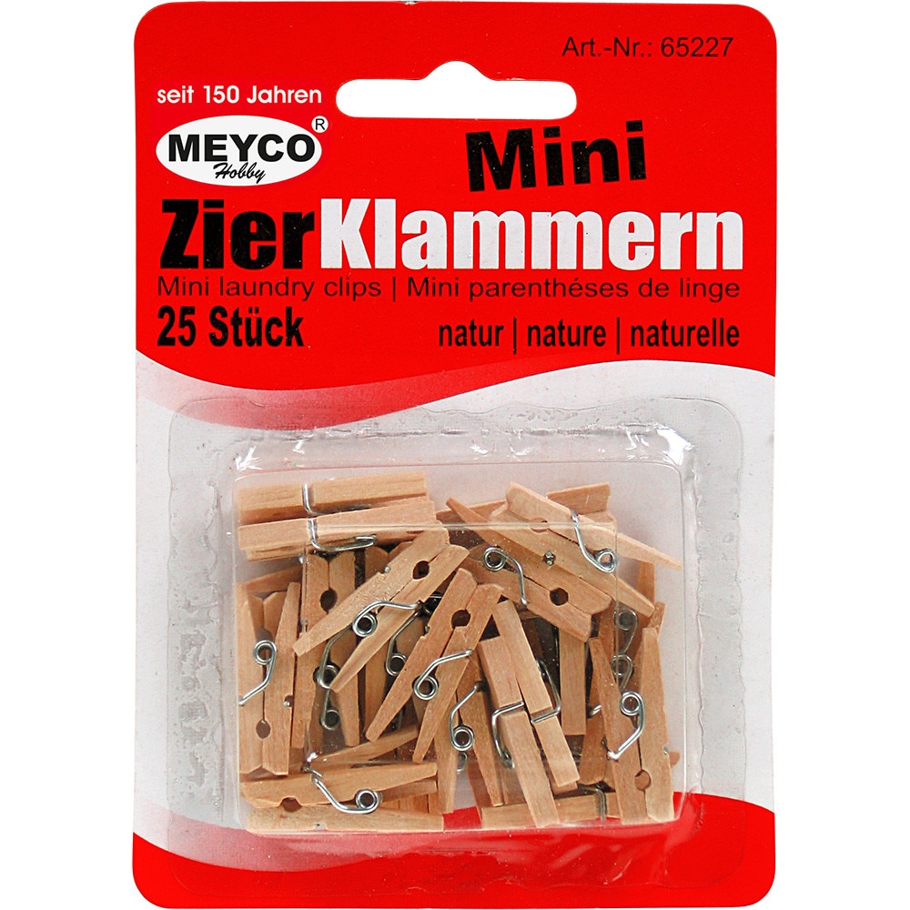 Carlige decorative, lemn, natur, L=25mm, 25 buc/pachet - Meyco