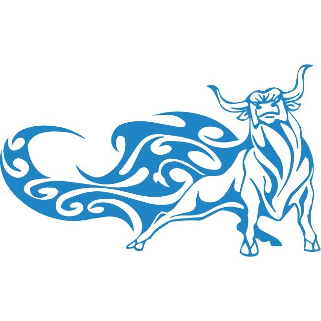 Sticker auto - Taur - Albastru - 35x21 cm