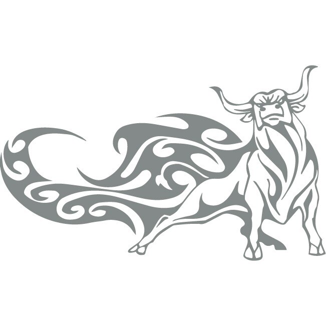 Sticker auto - Taur - Gri Metal - 35x21 cm
