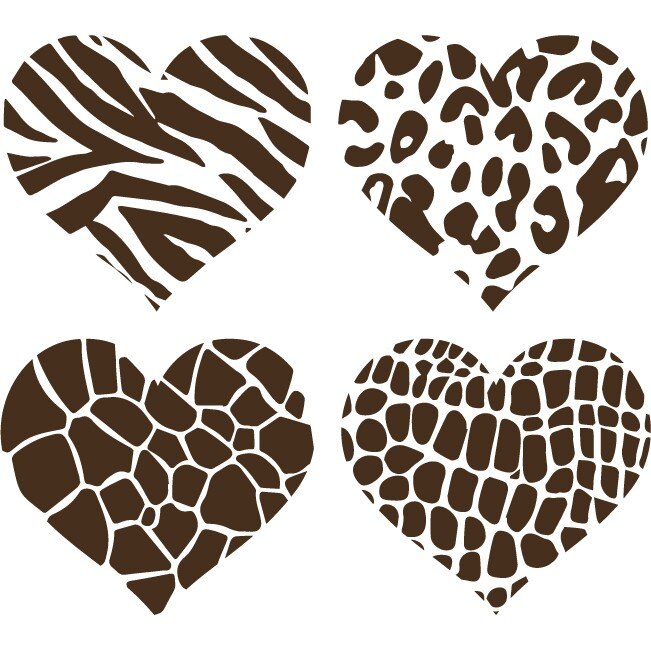 Sticker auto - Inimioare (pachet) - Choco - 4buc 11x10 cm