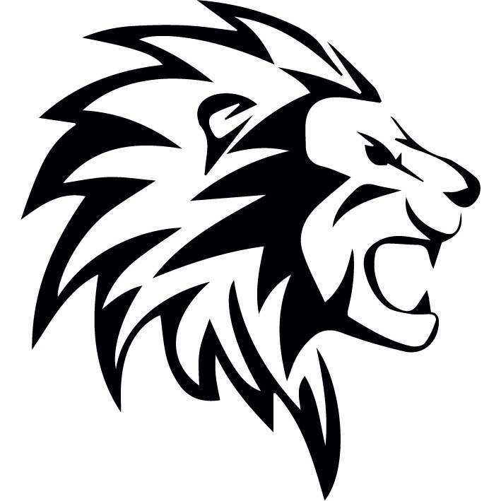 Sticker auto - Coama leului - Negru - 25x27 cm