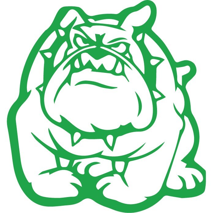 Sticker auto - Bulldog - Verde - 20x22 cm