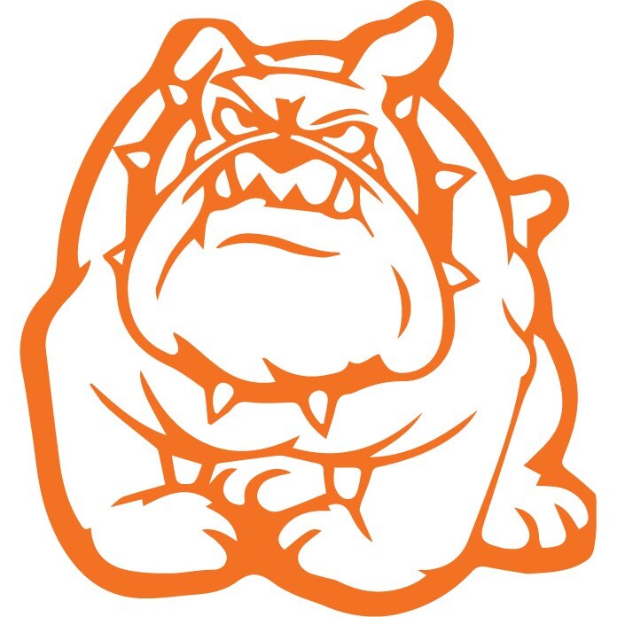 Sticker auto - Bulldog - Portocaliu - 20x22 cm