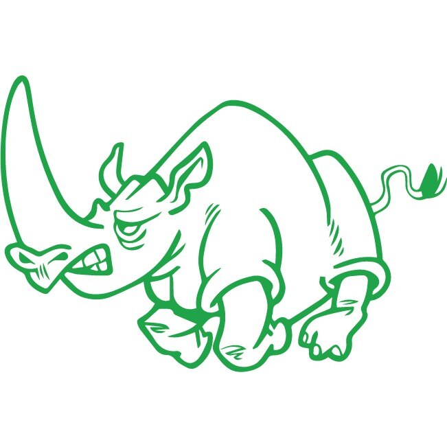 Sticker auto - Rinocer - Verde - 30x20 cm