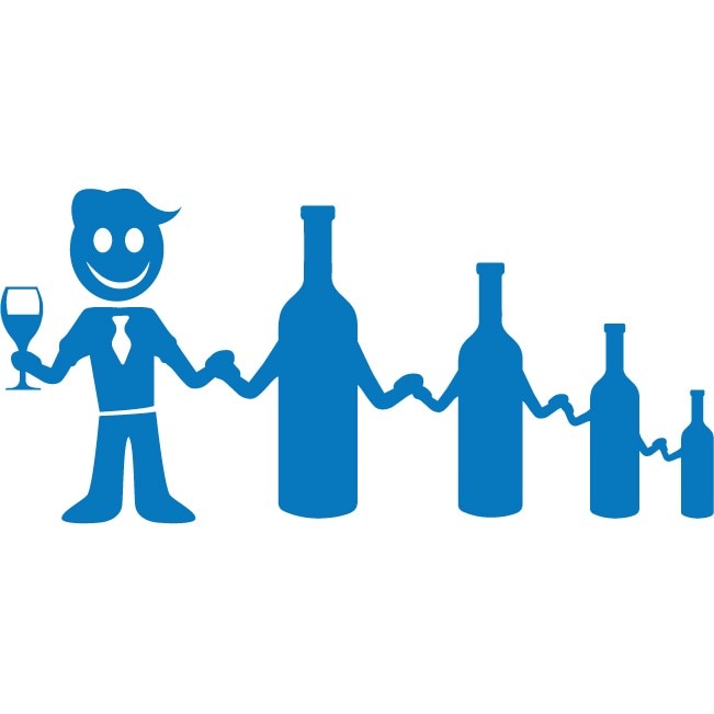 Sticker auto - Iubitor de vin - Albastru - 32x14 cm