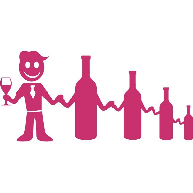 Sticker auto - Iubitor de vin - Magenta - 32x14 cm