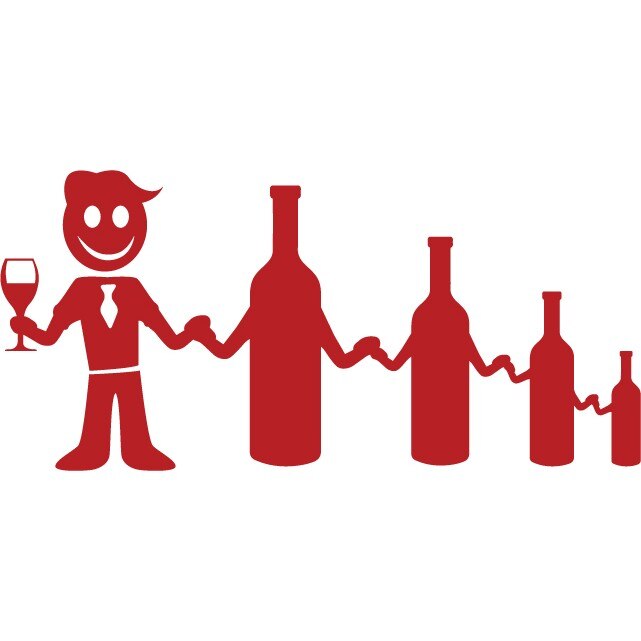 Sticker auto - Iubitor de vin - Rosu Cardinal - 32x14 cm