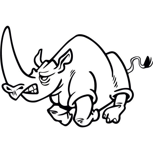 Sticker auto - Rinocer - Negru - 30x20 cm