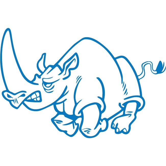 Sticker auto - Rinocer - Albastru - 30x20 cm