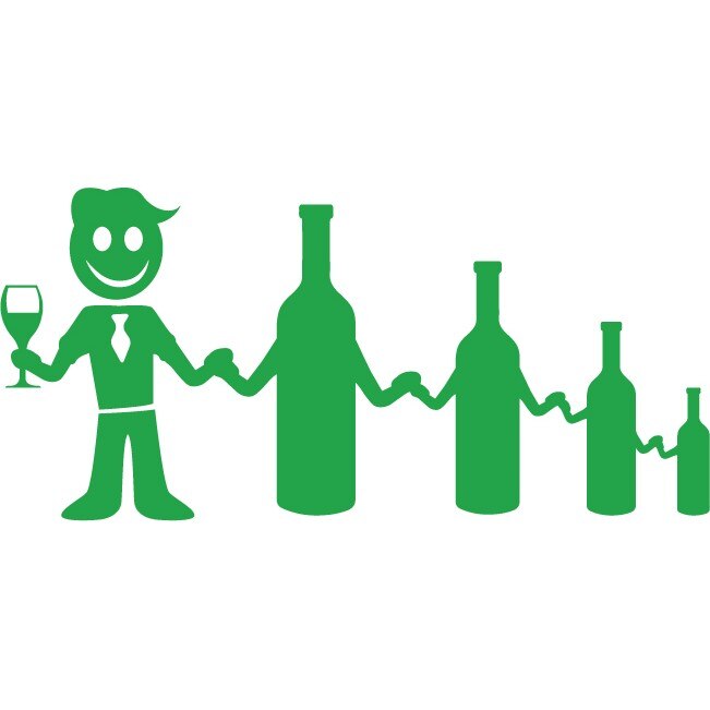 Sticker auto - Iubitor de vin - Verde - 32x14 cm