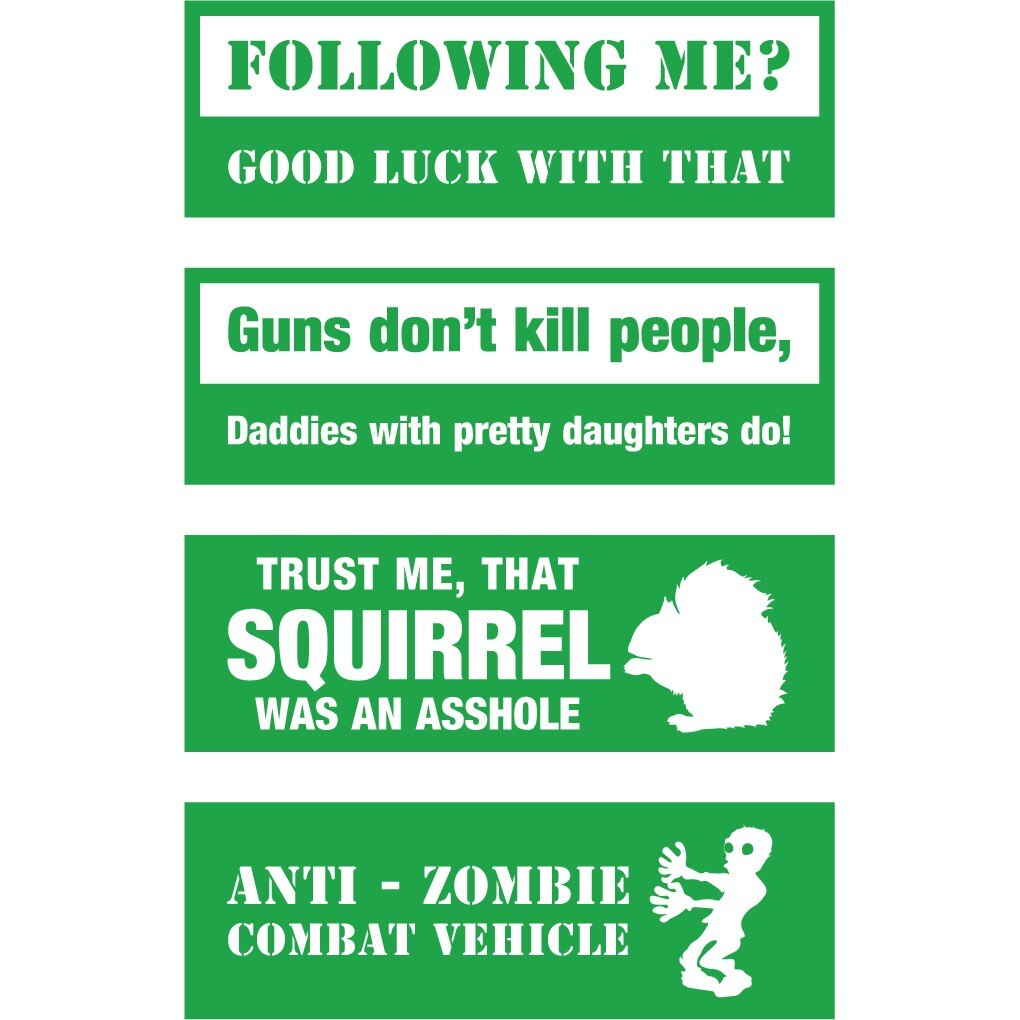 Sticker auto - Morocanos (pachet) - Verde - 4buc 11x10 cm