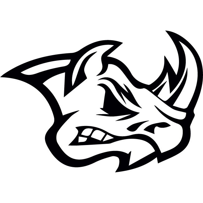 Sticker auto - Cap de rinocer - Negru - 25x18 cm