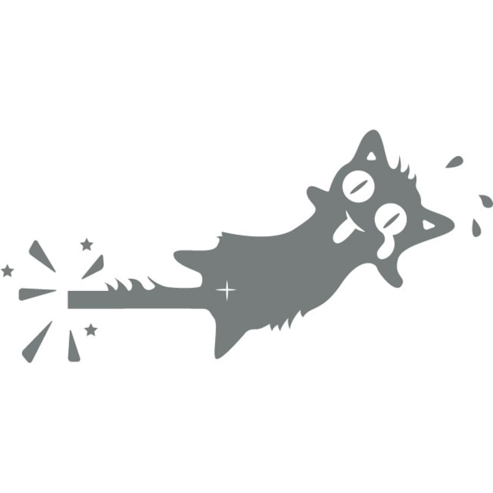 Sticker auto - Motan clandestin - Gri Metal - 30x14 cm