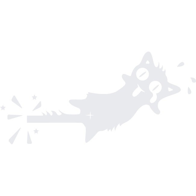 Sticker auto - Motan clandestin - Alb polar - 30x14 cm