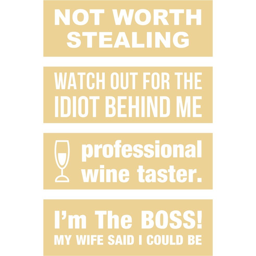 Sticker auto - Amuzant (pachet) - Bej - 4buc 11x10 cm