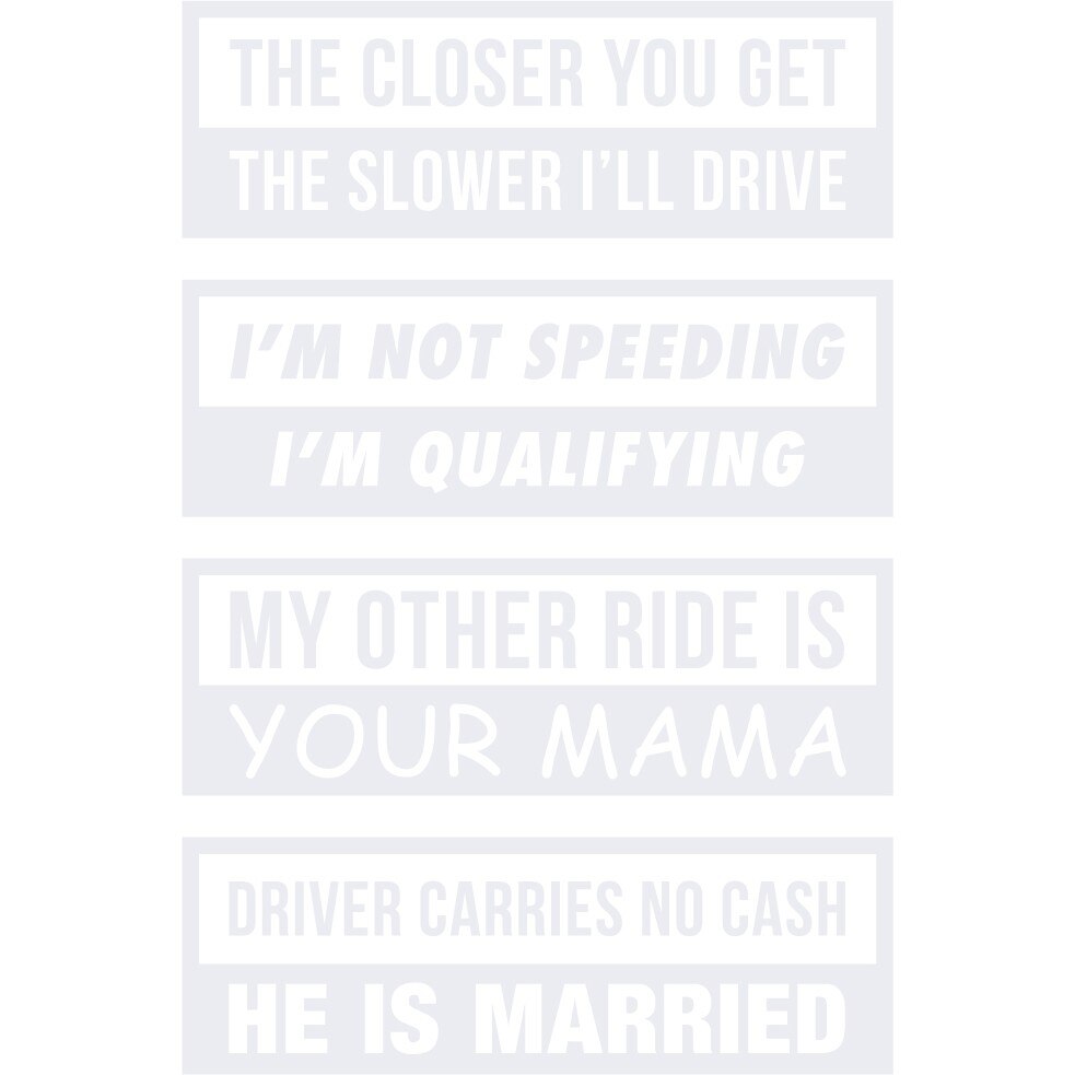 Sticker auto - Amuzant si ofensiv (pachet) - Alb polar - 4buc 11x10 cm